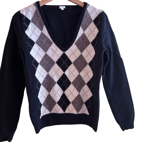 J Crew Merino Lambs Wool Argyle Sweater L - Picture 3 of 8